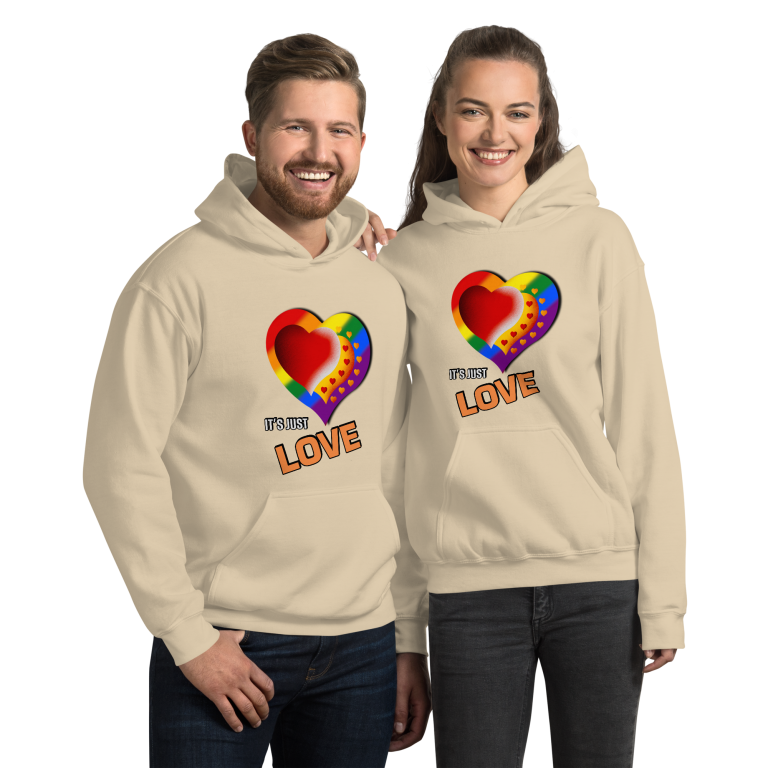 Statement Hoodie mit Regenbogen-Herz